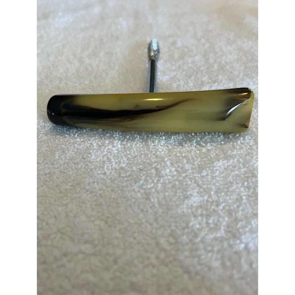 Vntg T-Handle Corkscrew Faux Horn Marbled Resin Wine Bottle Opener Brown Amber